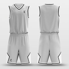 Cikers Sports Basketball Uniforms Gray White - Custom Basketball Jersey Design for Team
