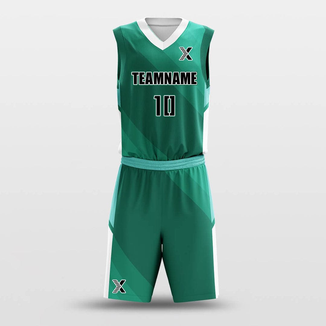 Cikers Sports Basketball Uniforms Green / 2XS Bamboo Shoots - Customized Basketball Jersey Set Sublimated BK160608S