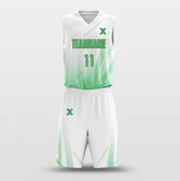 Cikers Sports Basketball Uniforms Green Leaves - Customized Basketball Jersey Set Sublimated BK160611S