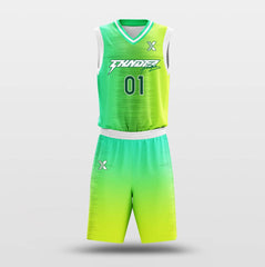 Cikers Sports Basketball Uniforms Green Light - Customized Basketball Jersey Set Sublimated
