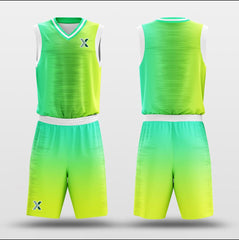 Cikers Sports Basketball Uniforms Green Light - Customized Basketball Jersey Set Sublimated