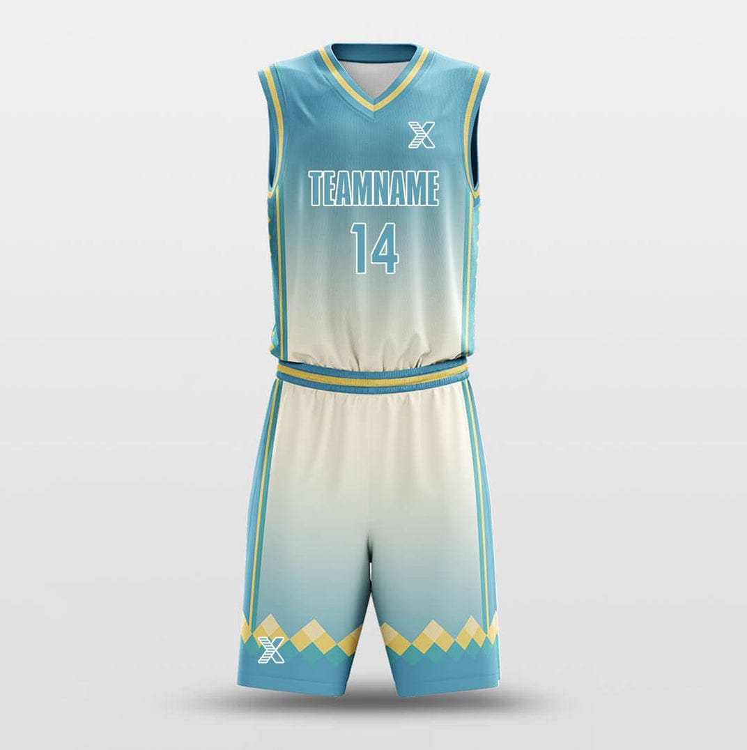 Cikers Sports Basketball Uniforms Green Square - Customized Basketball Jersey Set Sublimated BK160125S