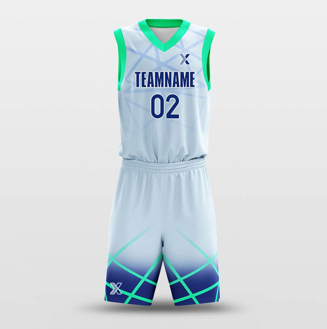 Cikers Sports Basketball Uniforms Gridding - Customized Basketball Jersey Set Design