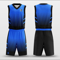 Cikers Sports Basketball Uniforms Lattice Blue - Customized Basketball Jersey Design Gradient