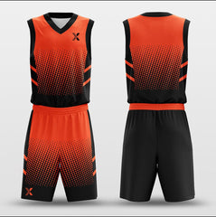 Cikers Sports Basketball Uniforms Lattice Red - Customized Basketball Jersey Design Gradient