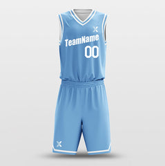 Cikers Sports Basketball Uniforms Light Blue White - Custom Basketball Jersey Design for Team