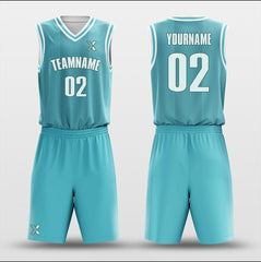 Cikers Sports Basketball Uniforms Lune Blue - Customized Basketball Jersey Design for Team