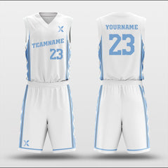 Cikers Sports Basketball Uniforms NCAA White - Customized Basketball Jersey Design for Team