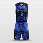 Cikers Sports Basketball Uniforms Paint - Customized Basketball Jersey Blue Design Camouflage