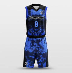 Cikers Sports Basketball Uniforms Paint - Customized Basketball Jersey Blue Design Camouflage