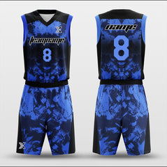 Cikers Sports Basketball Uniforms Paint - Customized Basketball Jersey Blue Design Camouflage