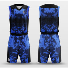 Cikers Sports Basketball Uniforms Paint - Customized Basketball Jersey Blue Design Camouflage