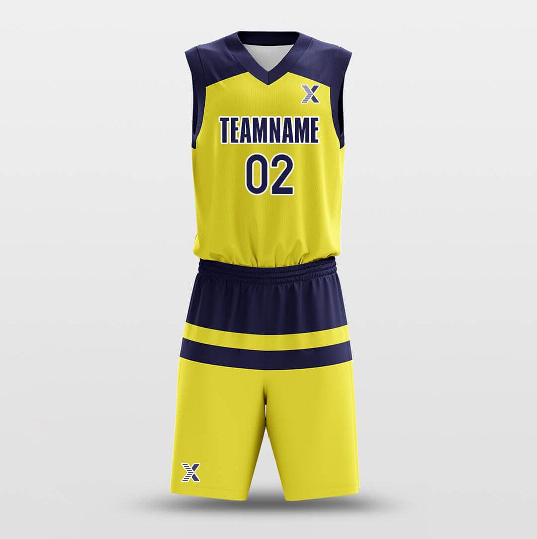 Cikers Sports Basketball Uniforms Parallel Yellow - Customized Basketball Jersey Set Design