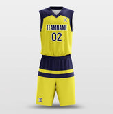 Cikers Sports Basketball Uniforms Parallel Yellow - Customized Basketball Jersey Set Design