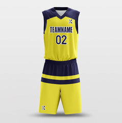 Cikers Sports Basketball Uniforms Parallel Yellow - Customized Basketball Jersey Set Design
