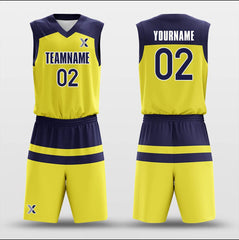 Cikers Sports Basketball Uniforms Parallel Yellow - Customized Basketball Jersey Set Design