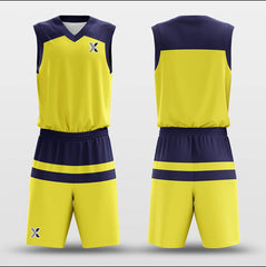 Cikers Sports Basketball Uniforms Parallel Yellow - Customized Basketball Jersey Set Design