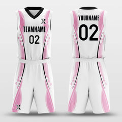 Cikers Sports Basketball Uniforms Pink / 2XS Cherry Blossom - Customized Basketball Jersey Set Sublimated