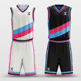 Cikers Sports Basketball Uniforms Pink and Black - Customized Reversible Basketball Jersey Set Design