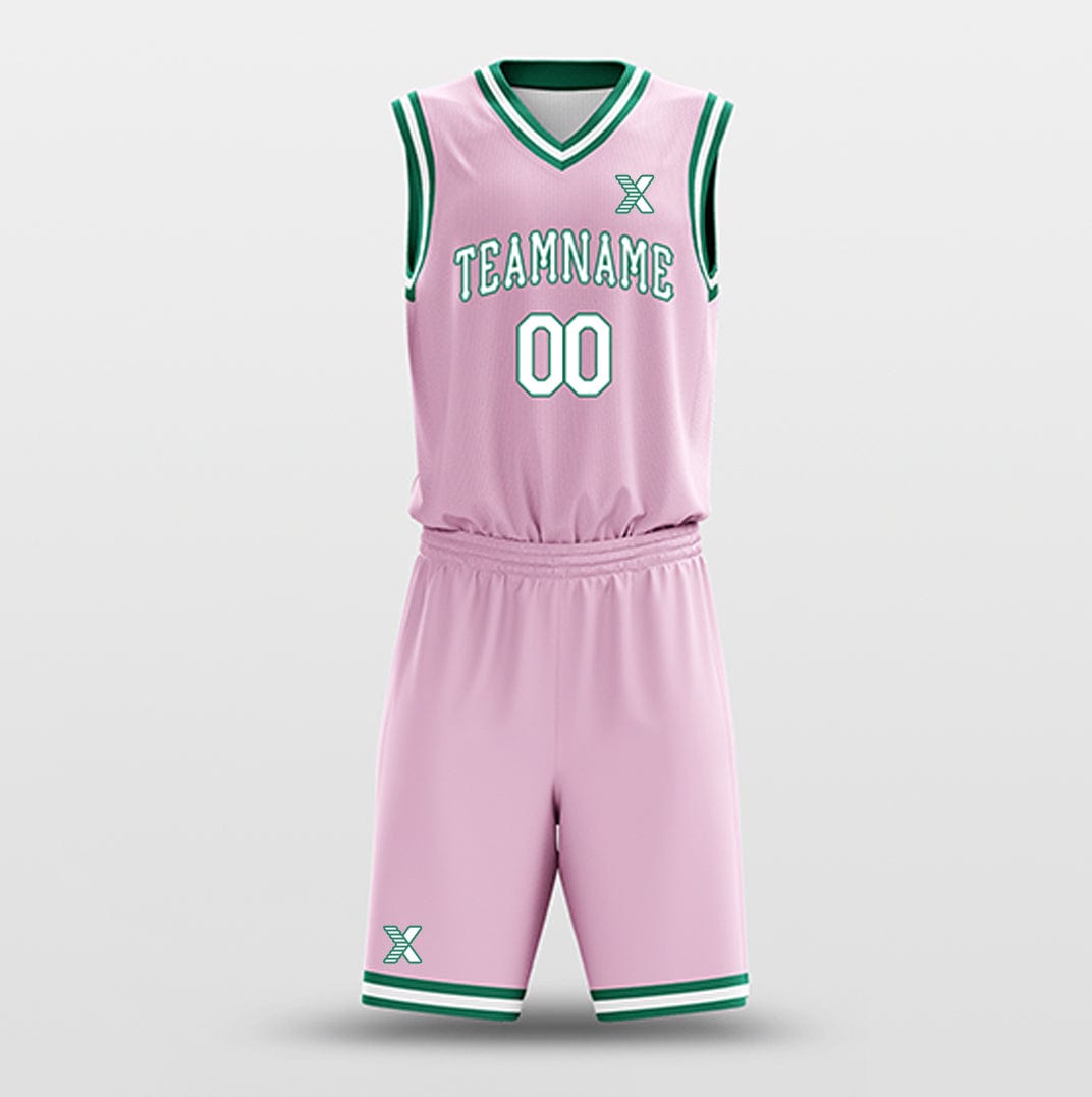 Cikers Sports Basketball Uniforms Pink Green - Custom Basketball Jersey Design for Team