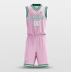 Cikers Sports Basketball Uniforms Pink Green - Custom Basketball Jersey Design for Team