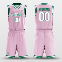 Cikers Sports Basketball Uniforms Pink Green - Custom Basketball Jersey Design for Team