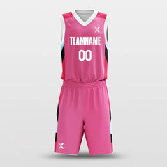Cikers Sports Basketball Uniforms Pink Puzzle Pieces - Customized Basketball Jersey Set Design BK160617S