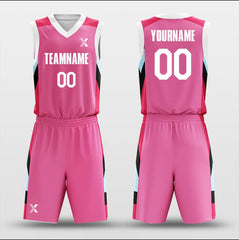 Cikers Sports Basketball Uniforms Pink Puzzle Pieces - Customized Basketball Jersey Set Design BK160617S