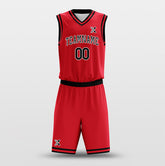 Cikers Sports Basketball Uniforms Red Black - Custom Basketball Jersey Design for Team