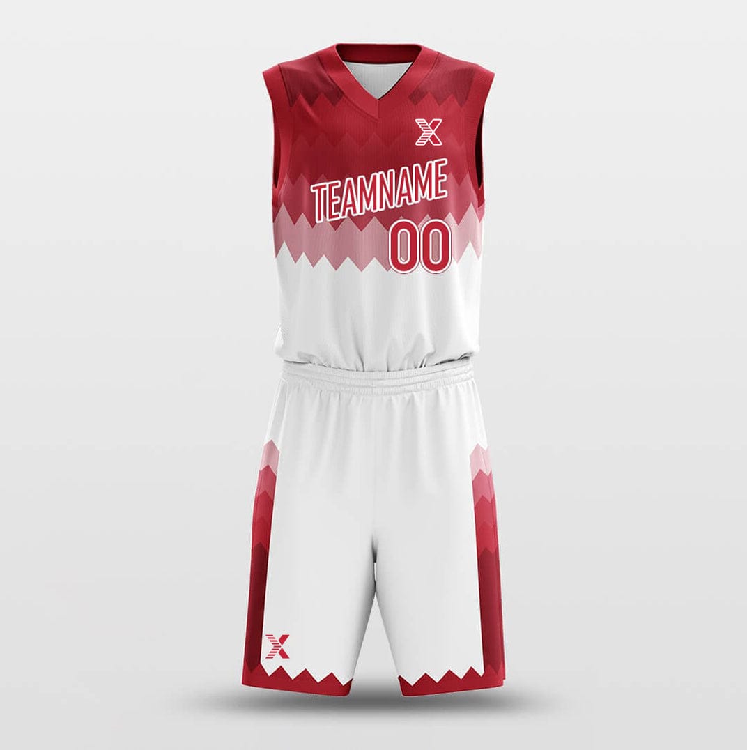 Cikers Sports Basketball Uniforms Red Coral - Customized Basketball Jersey Set Design