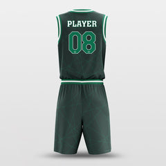 Cikers Sports Basketball Uniforms Spider - Custom Sublimated Basketball Uniform Set Dark Green