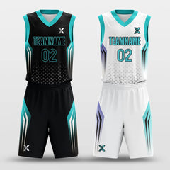 Cikers Sports Basketball Uniforms Starlight Battleship - Customized Reversible Basketball Jersey Set Design