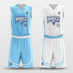 Cikers Sports Basketball Uniforms Throughout the Stripes - Customized Reversible Basketball Jersey Set Design BK260606S