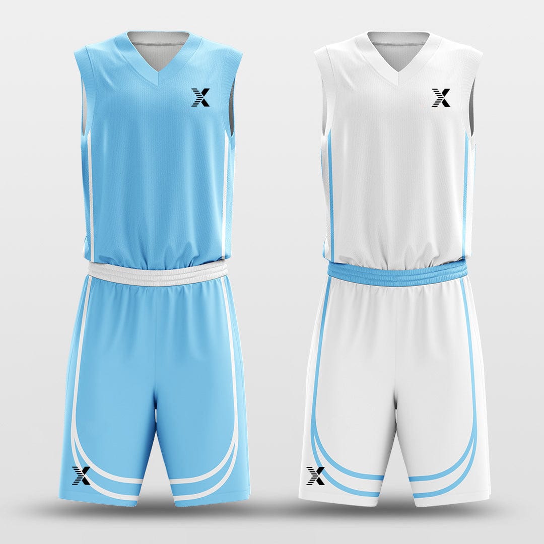 Cikers Sports Basketball Uniforms Throughout the Stripes - Customized Reversible Basketball Jersey Set Design BK260606S