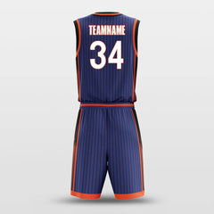 Cikers Sports Basketball Uniforms Vintage Blue Orange - Customized Basketball Jersey Set Sublimated