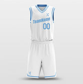 Cikers Sports Basketball Uniforms White Blue - Custom Basketball Jersey Design for Team