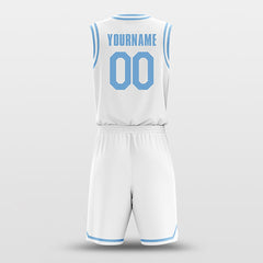 Cikers Sports Basketball Uniforms White Blue - Custom Basketball Jersey Design for Team
