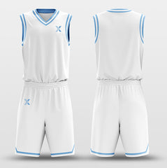 Cikers Sports Basketball Uniforms White Blue - Custom Basketball Jersey Design for Team