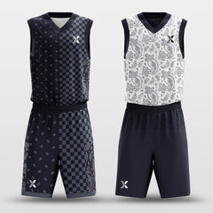 Cikers Sports Basketball Uniforms White&Blue / S Paisley - Custom Reversible Basketball Jersey Set Sublimated