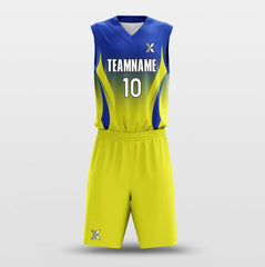 Cikers Sports Basketball Uniforms Yellow Blue Gradient - Customized Basketball Jersey Set Sublimated BK160105S