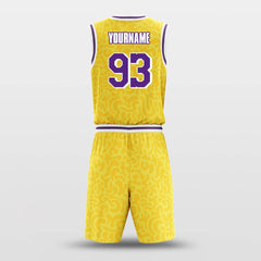 Cikers Sports Basketball Uniforms Yellow Lakers - Customized Basketball Jersey Set Design