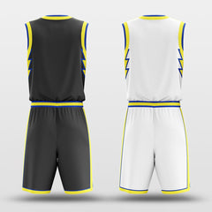 Cikers Sports Basketball Uniforms Yellow lightning - Custom Reversible Sublimated Basketball Jersey Set