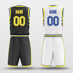 Cikers Sports Basketball Uniforms Yellow lightning - Custom Reversible Sublimated Basketball Jersey Set