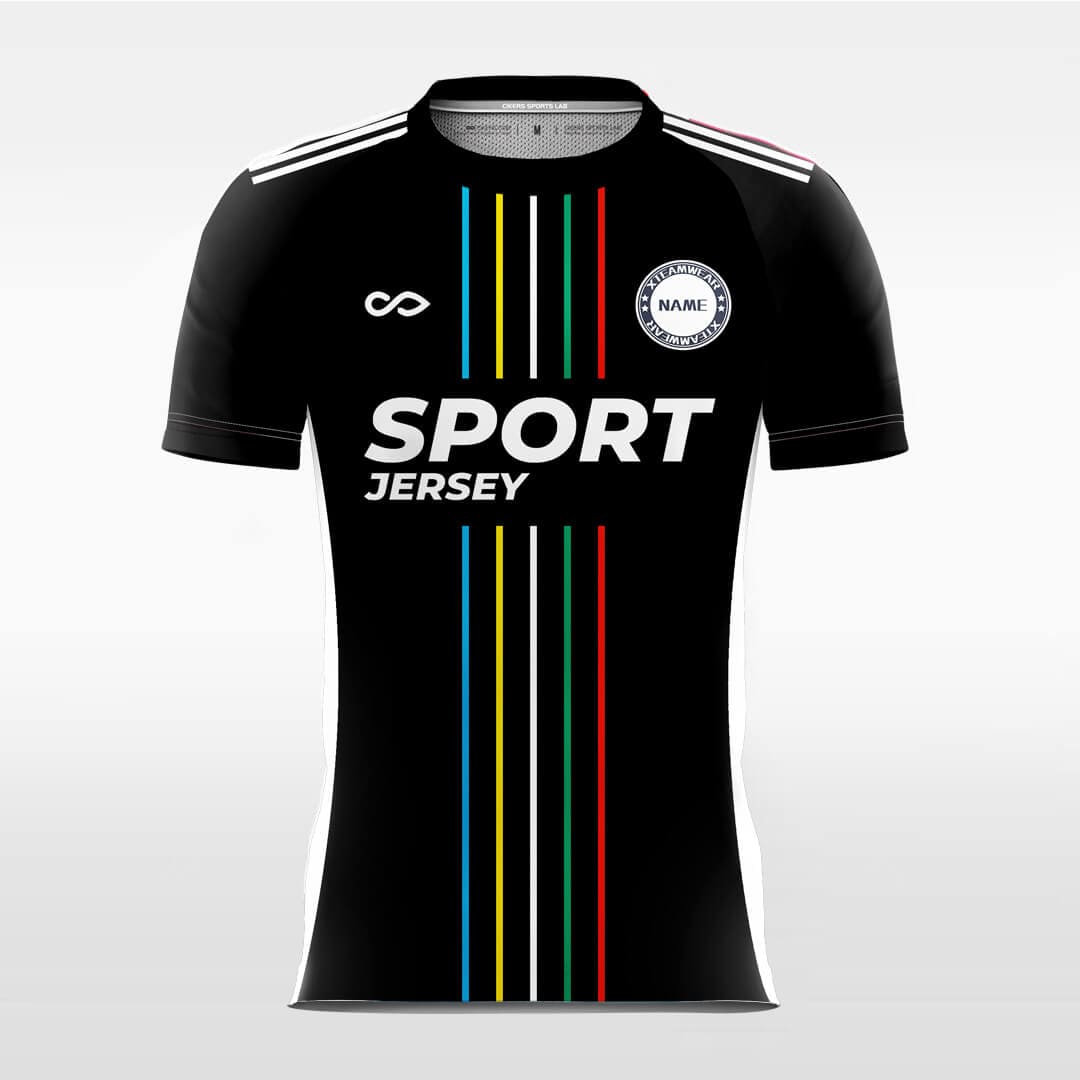 Cikers Sports Black / S Rainbow Line - Custom Soccer Jersey for Men Sublimation