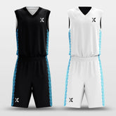 Cikers Sports Black&White / S Ice Flower - Customized Reversible Sublimated Basketball Set