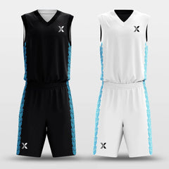 Cikers Sports Black&White / S Ice Flower - Customized Reversible Sublimated Basketball Set