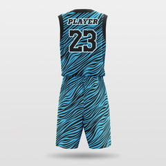 Cikers Sports Blue Leopard - Custom Sublimated Basketball Jersey Set