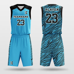 Cikers Sports Blue Leopard - Custom Sublimated Basketball Jersey Set