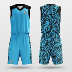 Cikers Sports Blue Leopard - Custom Sublimated Basketball Jersey Set