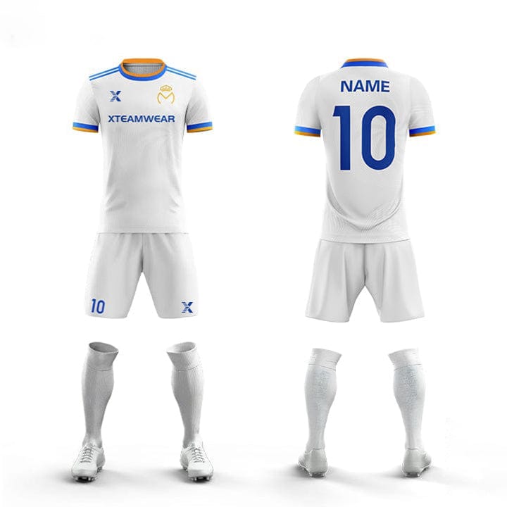 Cikers Sports Blue / S Striped Trim - Sublimiation Printing Custom Soccer Kits Short Sleeve